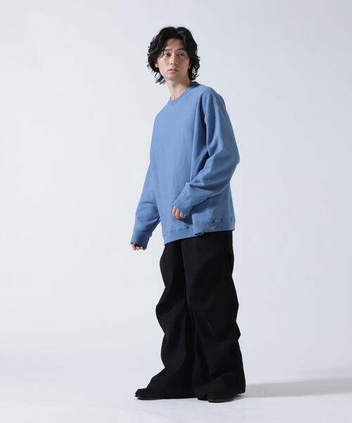 ATON（エイトン）の「ATON（エイトン）NATURAL DYED URAKE | OVERSIZED SWEAT SHIRT【2026年入荷モデル】（スウェット・メンズ・ブルー/モスグリーン・6/4）」の16枚目の写真
