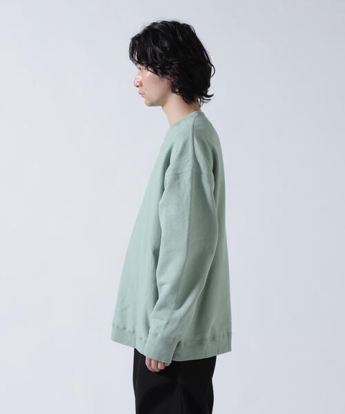 ATON（エイトン）の「ATON（エイトン）NATURAL DYED URAKE | OVERSIZED SWEAT SHIRT【2026年入荷モデル】（スウェット・メンズ・ブルー/モスグリーン・6/4）」の7枚目の写真