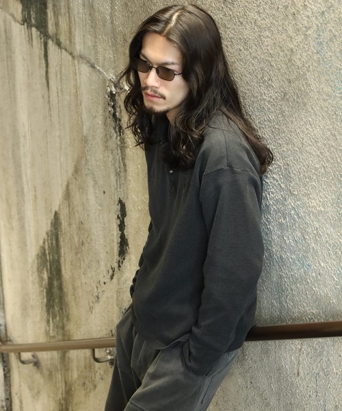 bike star(バイクスター)の「BIKE STAR ワンポイント刺繍ワッフルヘンリーネックロンT(Tシャツ/カットソー・メンズ・レッド/チャコールグレー/ブラック・L/M)」の8枚目の写真