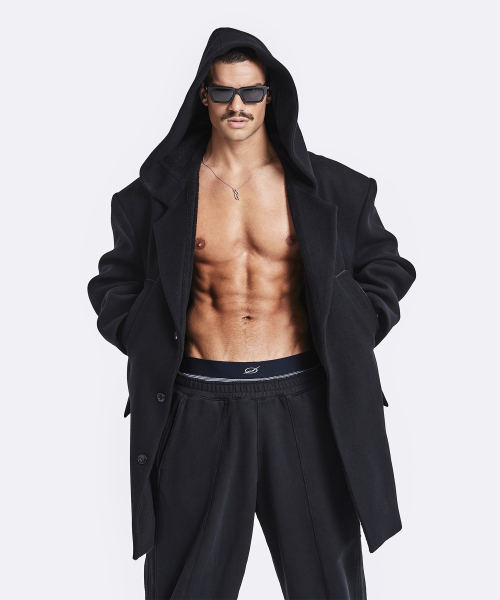 51%（フィフティーワンパーセント）の「Oversized single hoodie coat - black（チェスターコート・メンズ・その他・M/L）」の9枚目の写真