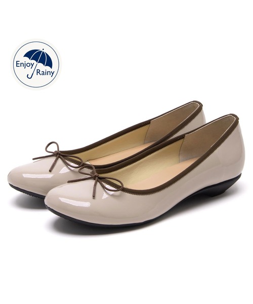 JELLY BEANS(ジェリービーンズ)の「【レイン対応】レインモールドソールバレエシューズ【Made in Japan】(325-61320)JELLY BEANS(ジェリービーンズ)(レインシューズ・レディース・アイボリー/グレイッシュベージュ・23/24/22.5/24.5/23.5)」の4枚目の写真