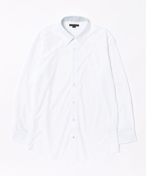 m.f.editorial(エムエフエディトリアル)の「ワイシャツ メンズ ストレッチ 吸水速乾 ノンアイロン レギュラーカラー 長袖 ビジネス ドレス NEWスタンダードフィット(ビジネスシャツ・メンズ・ホワイト・首回り39cm-裄丈80cm/首回り37cm-裄丈80cm/首回り43cm-裄丈86cm/首回り43cm-裄丈82cm/首回り41cm-裄丈86cm/首回り41cm-裄丈82cm/首回り39cm-裄丈84cm/首回り45cm-裄丈86cm)」の2枚目の写真