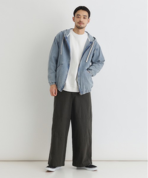 BACK NUMBER（バックナンバー）の「【BACK NUMBER】デニムフルジップパーカー (ヴィンテージ風 / 色落ち加工 / デイリーユース)（デニムジャケット・メンズ・ダークインディゴブルー/ブラック・L/XL/M）」の6枚目の写真