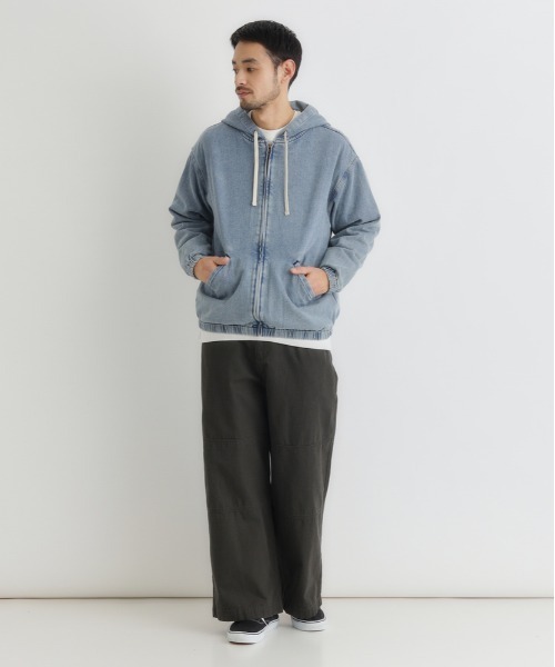 BACK NUMBER（バックナンバー）の「【BACK NUMBER】デニムフルジップパーカー (ヴィンテージ風 / 色落ち加工 / デイリーユース)（デニムジャケット・メンズ・ダークインディゴブルー/ブラック・L/XL/M）」の7枚目の写真