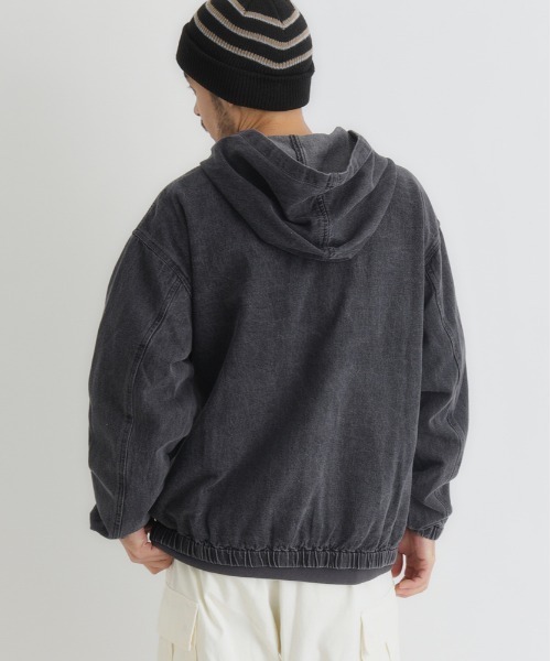 BACK NUMBER（バックナンバー）の「【BACK NUMBER】デニムフルジップパーカー (ヴィンテージ風 / 色落ち加工 / デイリーユース)（デニムジャケット・メンズ・ダークインディゴブルー/ブラック・L/XL/M）」の10枚目の写真