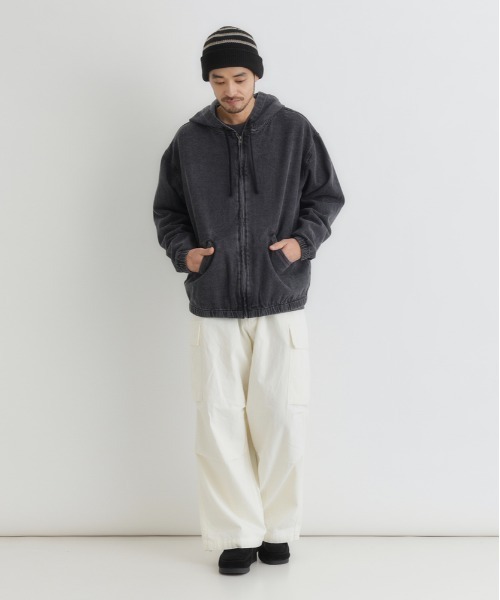 BACK NUMBER（バックナンバー）の「【BACK NUMBER】デニムフルジップパーカー (ヴィンテージ風 / 色落ち加工 / デイリーユース)（デニムジャケット・メンズ・ダークインディゴブルー/ブラック・L/XL/M）」の12枚目の写真