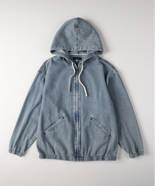 BACK NUMBER（バックナンバー）の「【BACK NUMBER】デニムフルジップパーカー (ヴィンテージ風 / 色落ち加工 / デイリーユース)（デニムジャケット・メンズ・ダークインディゴブルー/ブラック・L/XL/M）」の13枚目の写真