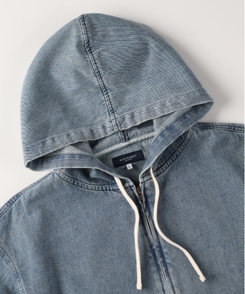BACK NUMBER（バックナンバー）の「【BACK NUMBER】デニムフルジップパーカー (ヴィンテージ風 / 色落ち加工 / デイリーユース)（デニムジャケット・メンズ・ダークインディゴブルー/ブラック・L/XL/M）」の15枚目の写真