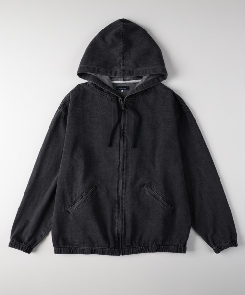 BACK NUMBER（バックナンバー）の「【BACK NUMBER】デニムフルジップパーカー (ヴィンテージ風 / 色落ち加工 / デイリーユース)（デニムジャケット・メンズ・ダークインディゴブルー/ブラック・L/XL/M）」の19枚目の写真