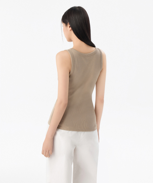 MUSINSA STANDARD WOMAN（ムシンサスタンダードウーマン）の「ウィメンズエッセンシャルブラタンクトップ[グレーッシュベージュ]（Tシャツ/カットソー・レディース・その他・SMALL/MEDIUM/LARGE/X-SMALL）」の3枚目の写真