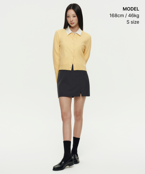 MUSINSA STANDARD WOMAN（ムシンサスタンダードウーマン）の「ウィメンズエッセンシャルラウンドネックカーディガン[バター]（カーディガン/ボレロ・レディース・その他・SMALL/X-SMALL/MEDIUM/LARGE）」の3枚目の写真