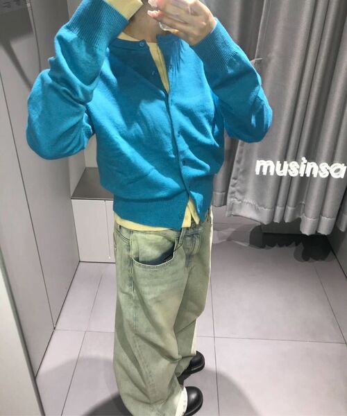 MUSINSA STANDARD WOMAN（ムシンサスタンダードウーマン）の「ウィメンズエッセンシャルラウンドネックカーディガン[バター]（カーディガン/ボレロ・レディース・その他・SMALL/X-SMALL/MEDIUM/LARGE）」の6枚目の写真