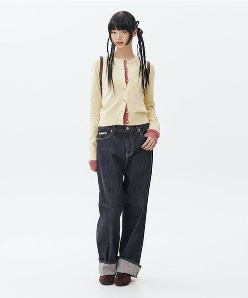 MUSINSA STANDARD WOMAN（ムシンサスタンダードウーマン）の「ウィメンズエッセンシャルラウンドネックカーディガン[バター]（カーディガン/ボレロ・レディース・その他・SMALL/X-SMALL/MEDIUM/LARGE）」の10枚目の写真