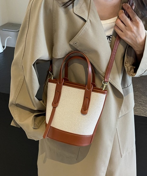 ReRe(リリ)の「編み込み×レザー切替ショルダーバッグ(ショルダーバッグ・レディース・ブラック/ダークブラウン/ブラウン・FREE)」の9枚目の写真