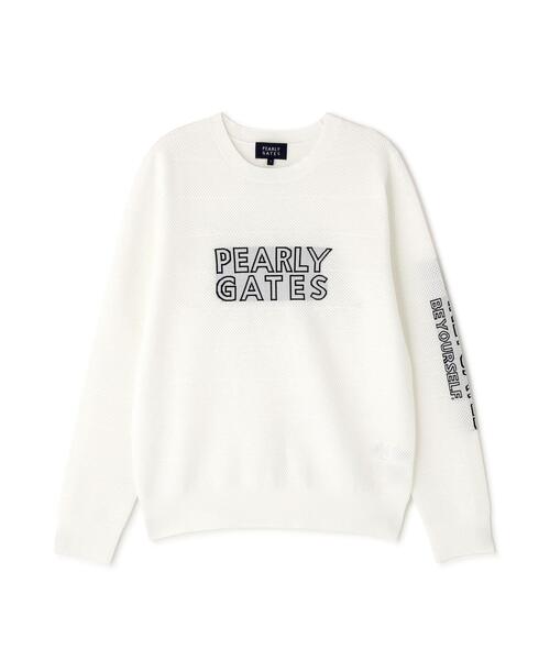 PEARLY GATES(パーリーゲイツ)の「【PEARLY GATES】PG is PG ロゴジャガードクルーネックニットプルオーバー(ニット/セーター・レディース・ネイビー/ホワイト/グリーン・MEDIUM/SMALL/LARGE)」の8枚目の写真