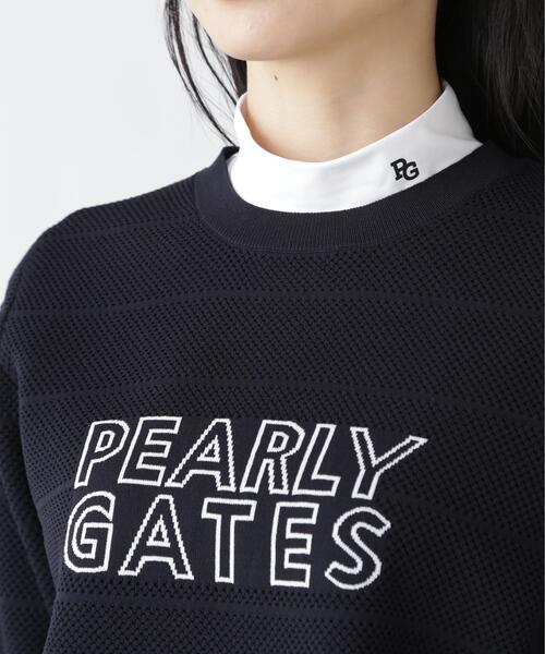 PEARLY GATES(パーリーゲイツ)の「【PEARLY GATES】PG is PG ロゴジャガードクルーネックニットプルオーバー(ニット/セーター・レディース・ネイビー/ホワイト/グリーン・MEDIUM/SMALL/LARGE)」の20枚目の写真