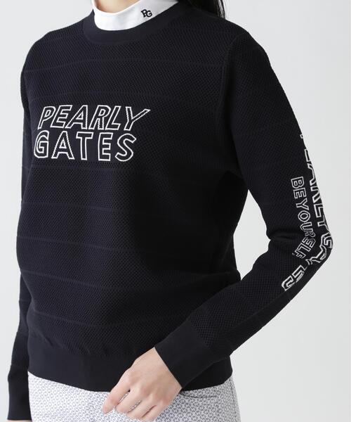 PEARLY GATES(パーリーゲイツ)の「【PEARLY GATES】PG is PG ロゴジャガードクルーネックニットプルオーバー(ニット/セーター・レディース・ネイビー/ホワイト/グリーン・MEDIUM/SMALL/LARGE)」の21枚目の写真