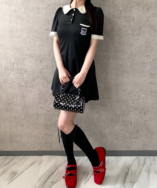 Mejoul(メジュール)の「【2026春夏新作】ドットパテントミニショルダー ハンドバッグ(ハンドバッグ・レディース・レッド/ホワイト/ブラック・F)」の7枚目の写真