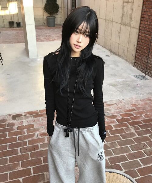ROCKCAKE(ロックケーキ)の「Boxer Layered Curved 2way Jogger - Melange(スウェットパンツ・レディース・その他・X-SMALL/SMALL)」の2枚目の写真