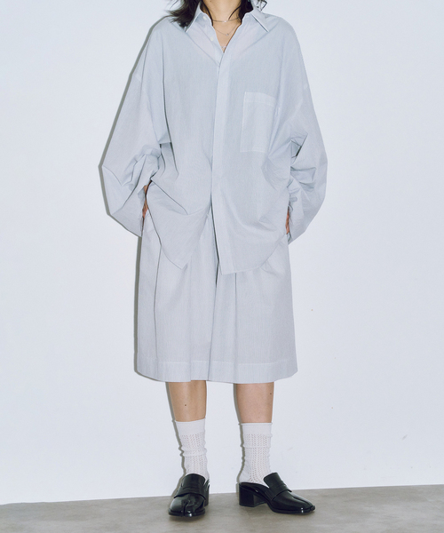 CITYSHOP（シティーショップ）の「BALLOON CUFF シャツ（シャツ/ブラウス・レディース・サックスブルー/ホワイト/グリーン/ピンク/ブルー系その他・FREE）」の9枚目の写真