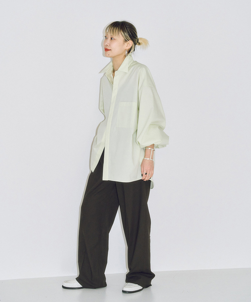 CITYSHOP（シティーショップ）の「BALLOON CUFF シャツ（シャツ/ブラウス・レディース・サックスブルー/ホワイト/グリーン/ピンク/ブルー系その他・FREE）」の10枚目の写真