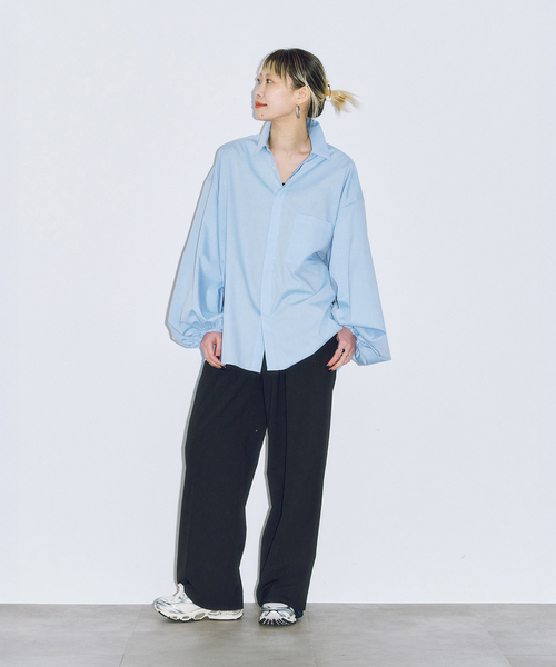 CITYSHOP（シティーショップ）の「BALLOON CUFF シャツ（シャツ/ブラウス・レディース・サックスブルー/ホワイト/グリーン/ピンク/ブルー系その他・FREE）」の11枚目の写真