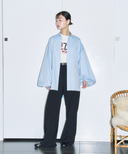 CITYSHOP（シティーショップ）の「BALLOON CUFF シャツ（シャツ/ブラウス・レディース・サックスブルー/ホワイト/グリーン/ピンク/ブルー系その他・FREE）」の13枚目の写真