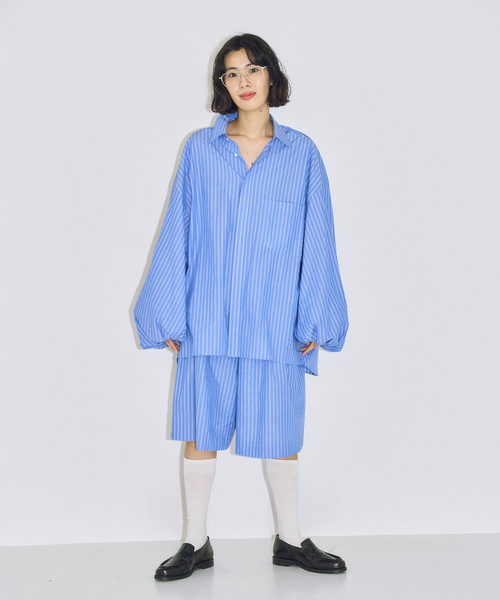 CITYSHOP（シティーショップ）の「BALLOON CUFF シャツ（シャツ/ブラウス・レディース・サックスブルー/ホワイト/グリーン/ピンク/ブルー系その他・FREE）」の14枚目の写真