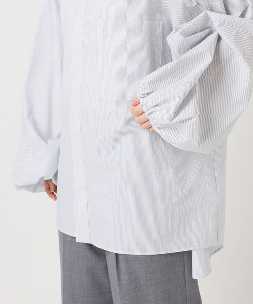 CITYSHOP（シティーショップ）の「BALLOON CUFF シャツ（シャツ/ブラウス・レディース・サックスブルー/ホワイト/グリーン/ピンク/ブルー系その他・FREE）」の8枚目の写真