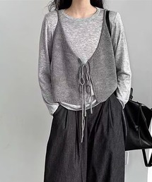 lulufa（ルルファ）の「【26春夏新作】前後着用可能 ルーズニットビスチェ（ベスト）」