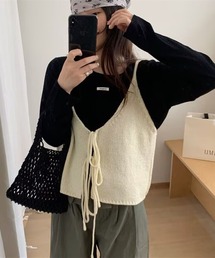 lulufa（ルルファ）の「【26春夏新作】前後着用可能 ルーズニットビスチェ（ベスト）」