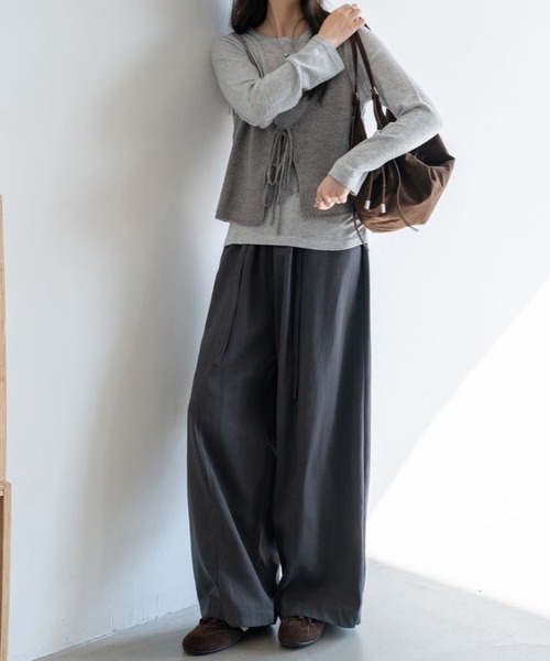 lulufa(ルルファ)の「【26春夏新作】前後着用可能 ルーズニットビスチェ(ベスト・レディース・ブラック/アイボリー/グレー/イエロー・FREE)」の11枚目の写真