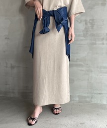 FADE RIB KNIT I LINE SKIRT