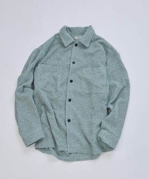 JOURNAL STANDARD relume(ジャーナルスタンダード レリューム)の「リングヤーン ミックスカラー CPOシャツ(シャツ/ブラウス・メンズ・ダークグリーン/サックスブルー/ベージュ系その他・MEDIUM/LARGE)」の1枚目の写真