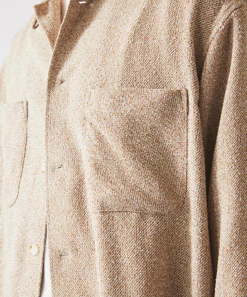 JOURNAL STANDARD relume(ジャーナルスタンダード レリューム)の「リングヤーン ミックスカラー CPOシャツ(シャツ/ブラウス・メンズ・ダークグリーン/サックスブルー/ベージュ系その他・MEDIUM/LARGE)」の9枚目の写真