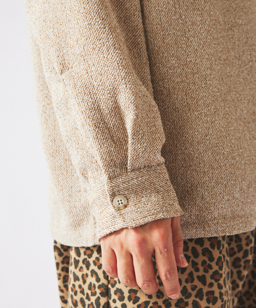 JOURNAL STANDARD relume(ジャーナルスタンダード レリューム)の「リングヤーン ミックスカラー CPOシャツ(シャツ/ブラウス・メンズ・ダークグリーン/サックスブルー/ベージュ系その他・MEDIUM/LARGE)」の12枚目の写真