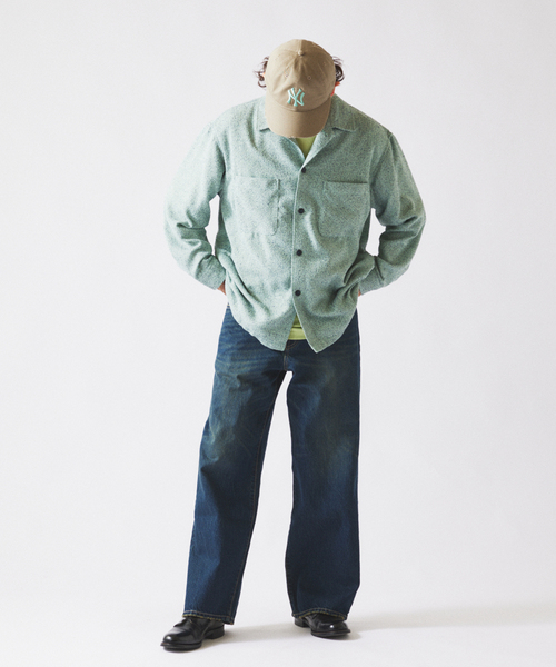 JOURNAL STANDARD relume(ジャーナルスタンダード レリューム)の「リングヤーン ミックスカラー CPOシャツ(シャツ/ブラウス・メンズ・ダークグリーン/サックスブルー/ベージュ系その他・MEDIUM/LARGE)」の13枚目の写真