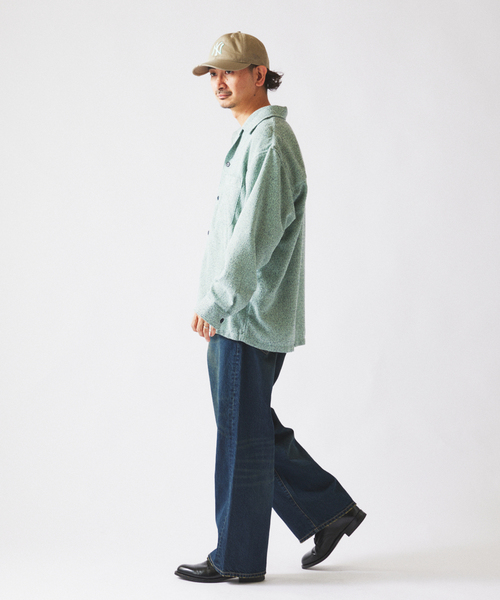 JOURNAL STANDARD relume(ジャーナルスタンダード レリューム)の「リングヤーン ミックスカラー CPOシャツ(シャツ/ブラウス・メンズ・ダークグリーン/サックスブルー/ベージュ系その他・MEDIUM/LARGE)」の14枚目の写真