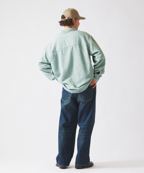 JOURNAL STANDARD relume(ジャーナルスタンダード レリューム)の「リングヤーン ミックスカラー CPOシャツ(シャツ/ブラウス・メンズ・ダークグリーン/サックスブルー/ベージュ系その他・MEDIUM/LARGE)」の15枚目の写真