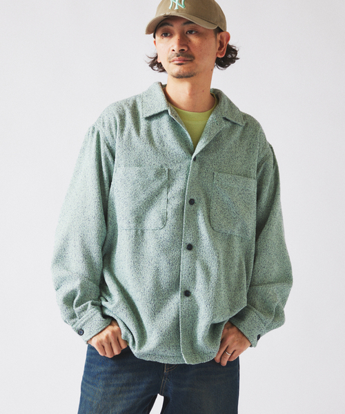 JOURNAL STANDARD relume(ジャーナルスタンダード レリューム)の「リングヤーン ミックスカラー CPOシャツ(シャツ/ブラウス・メンズ・ダークグリーン/サックスブルー/ベージュ系その他・MEDIUM/LARGE)」の16枚目の写真