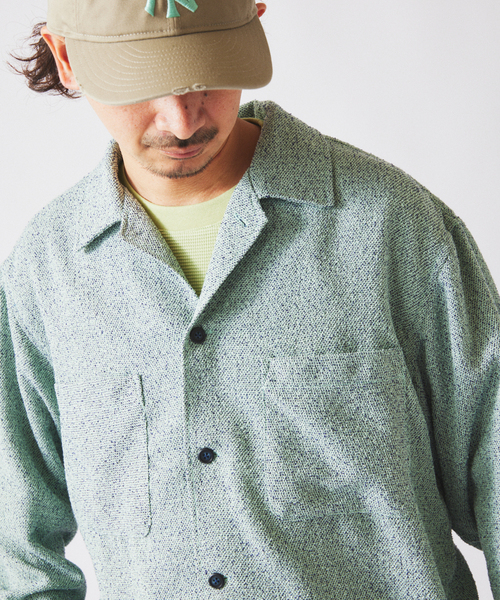 JOURNAL STANDARD relume(ジャーナルスタンダード レリューム)の「リングヤーン ミックスカラー CPOシャツ(シャツ/ブラウス・メンズ・ダークグリーン/サックスブルー/ベージュ系その他・MEDIUM/LARGE)」の17枚目の写真