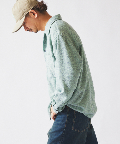 JOURNAL STANDARD relume(ジャーナルスタンダード レリューム)の「リングヤーン ミックスカラー CPOシャツ(シャツ/ブラウス・メンズ・ダークグリーン/サックスブルー/ベージュ系その他・MEDIUM/LARGE)」の18枚目の写真