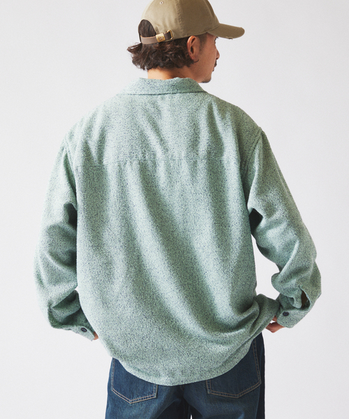 JOURNAL STANDARD relume(ジャーナルスタンダード レリューム)の「リングヤーン ミックスカラー CPOシャツ(シャツ/ブラウス・メンズ・ダークグリーン/サックスブルー/ベージュ系その他・MEDIUM/LARGE)」の20枚目の写真