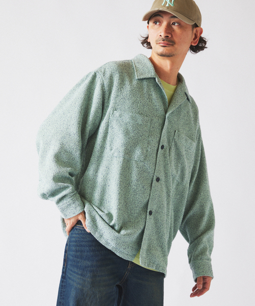 JOURNAL STANDARD relume(ジャーナルスタンダード レリューム)の「リングヤーン ミックスカラー CPOシャツ(シャツ/ブラウス・メンズ・ダークグリーン/サックスブルー/ベージュ系その他・MEDIUM/LARGE)」の21枚目の写真