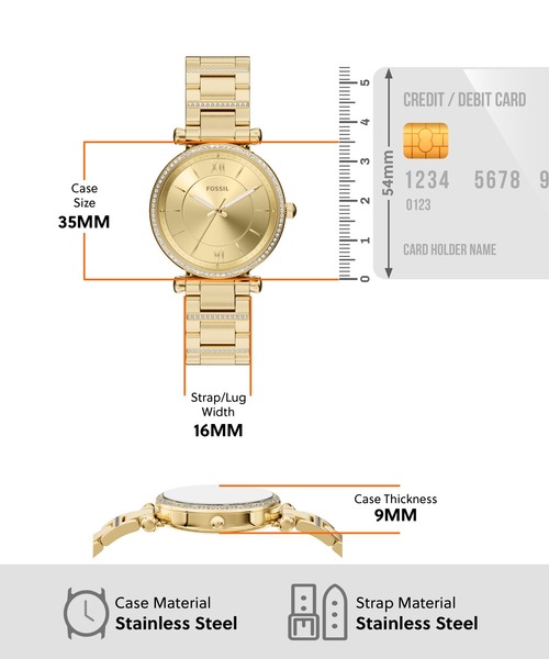 FOSSIL(フォッシル)の「フォッシル 腕時計 レディース アナログ ステンレス ES5465(アナログ腕時計・レディース・ゴールド・FREE)」の5枚目の写真