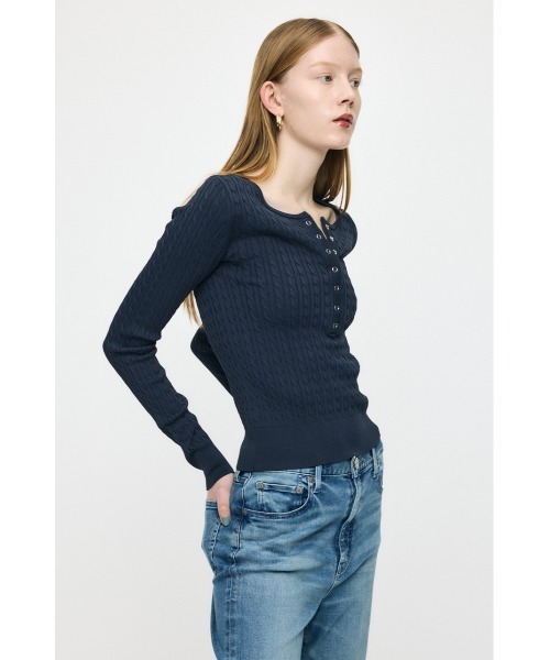 HENRY NECK CABLE ニットトップス（ニット/セーター）｜MOUSSY