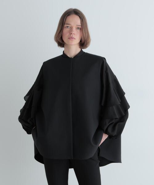 LE PHIL(ルフィル)の「◆コンパクトダブルクロスジレ(シャツ/ブラウス・レディース・ブラック/ネイビー・F)」の16枚目の写真