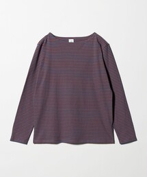 ＜6(ROKU)＞コットン ボーダー ボートネック カットソー