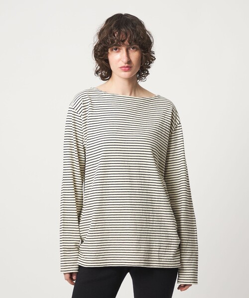 6（ロク）の「＜6(ROKU)＞コットン ボーダー ボートネック カットソー（Tシャツ/カットソー・レディース・コバルトブルー/ホワイト・FREE）」の8枚目の写真