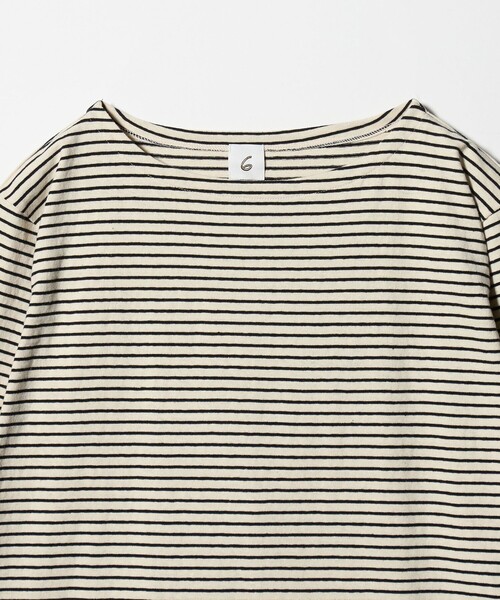 6（ロク）の「＜6(ROKU)＞コットン ボーダー ボートネック カットソー（Tシャツ/カットソー・レディース・コバルトブルー/ホワイト・FREE）」の11枚目の写真